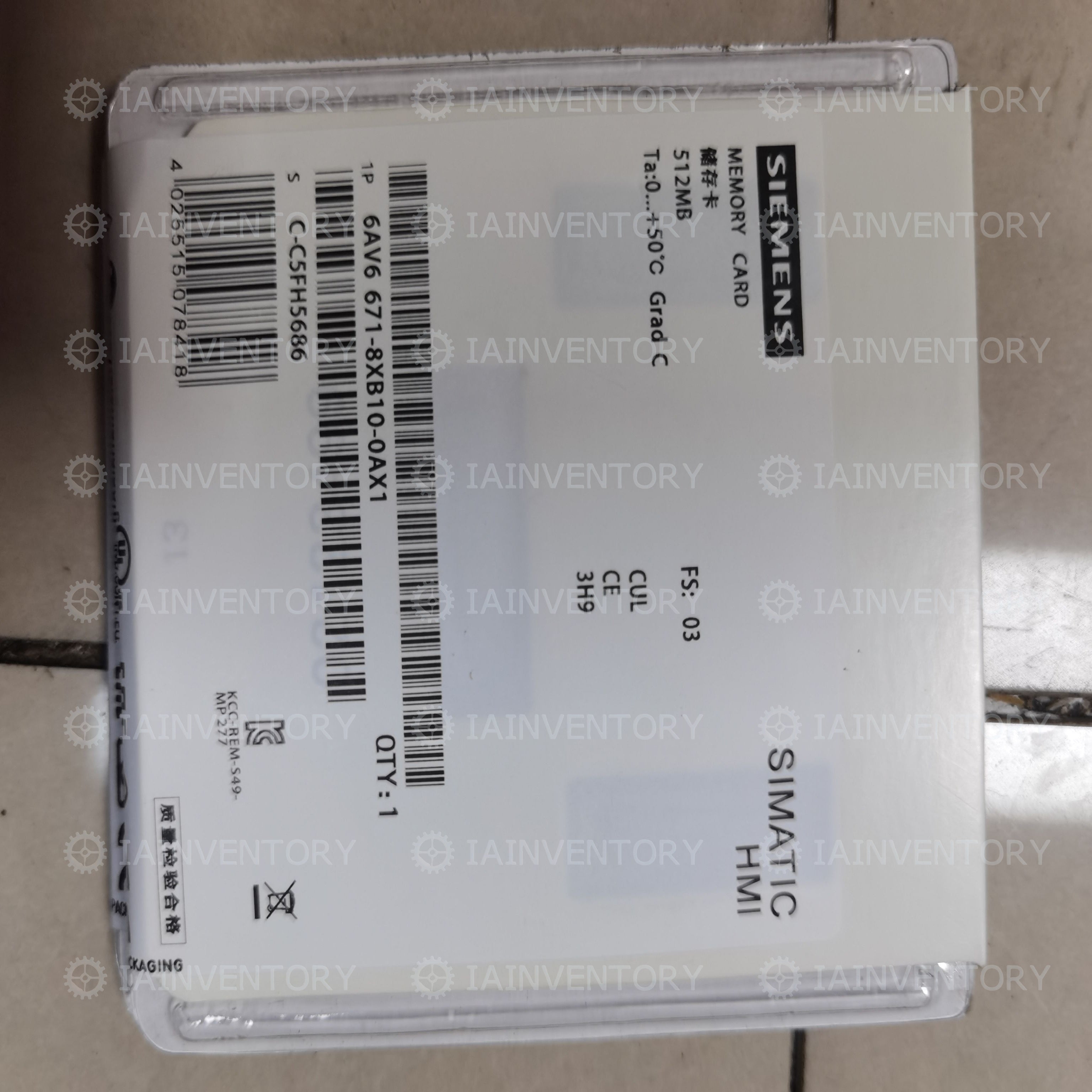 Siemens Simatic 6AV6671-8XB10-0AX1 HMI memory card 512MB? 6AV66718XB100AX1