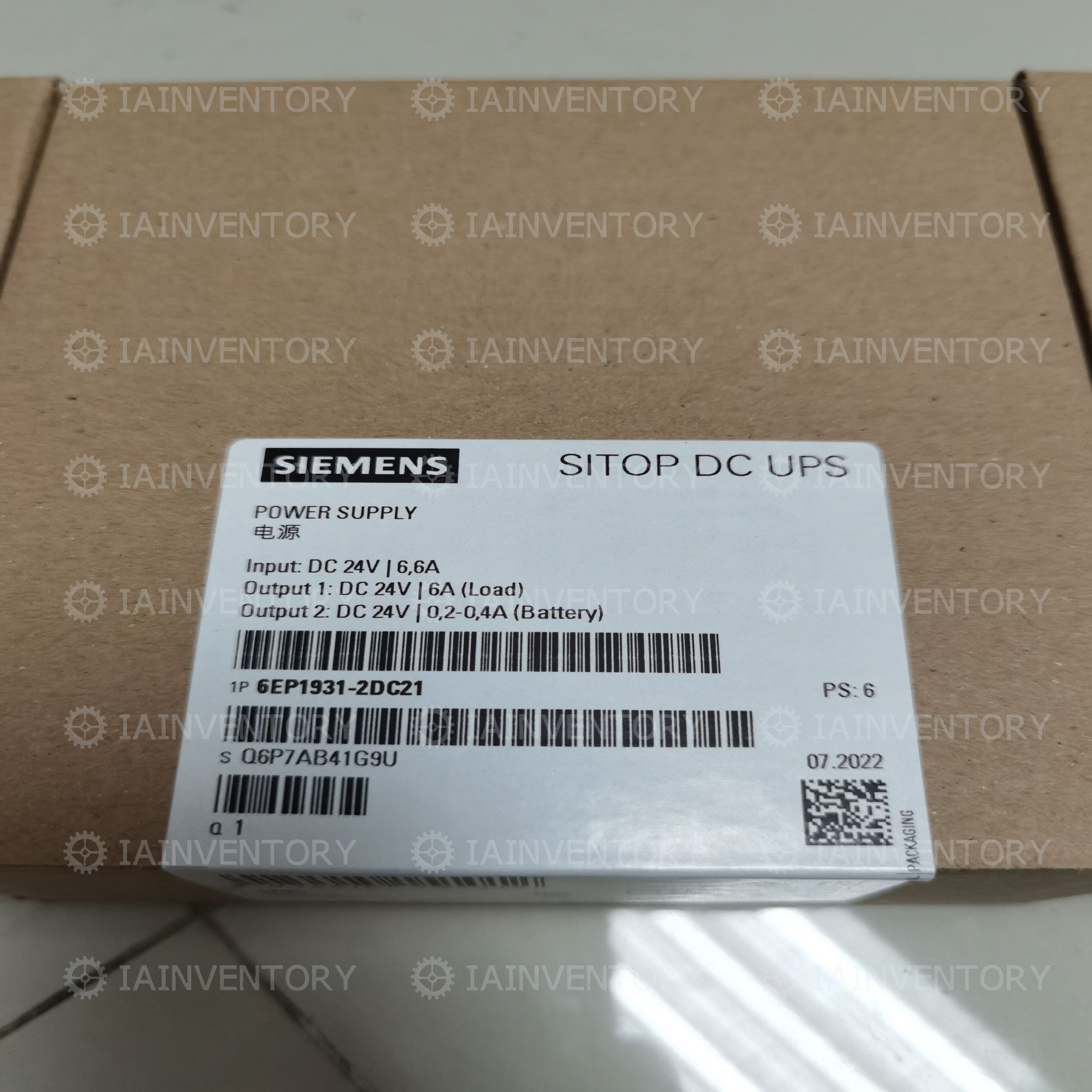 Siemens Sitop DC Power Supply 6EP1931-2DC21 Input 24VDC 6.6A Output 1:24VDC