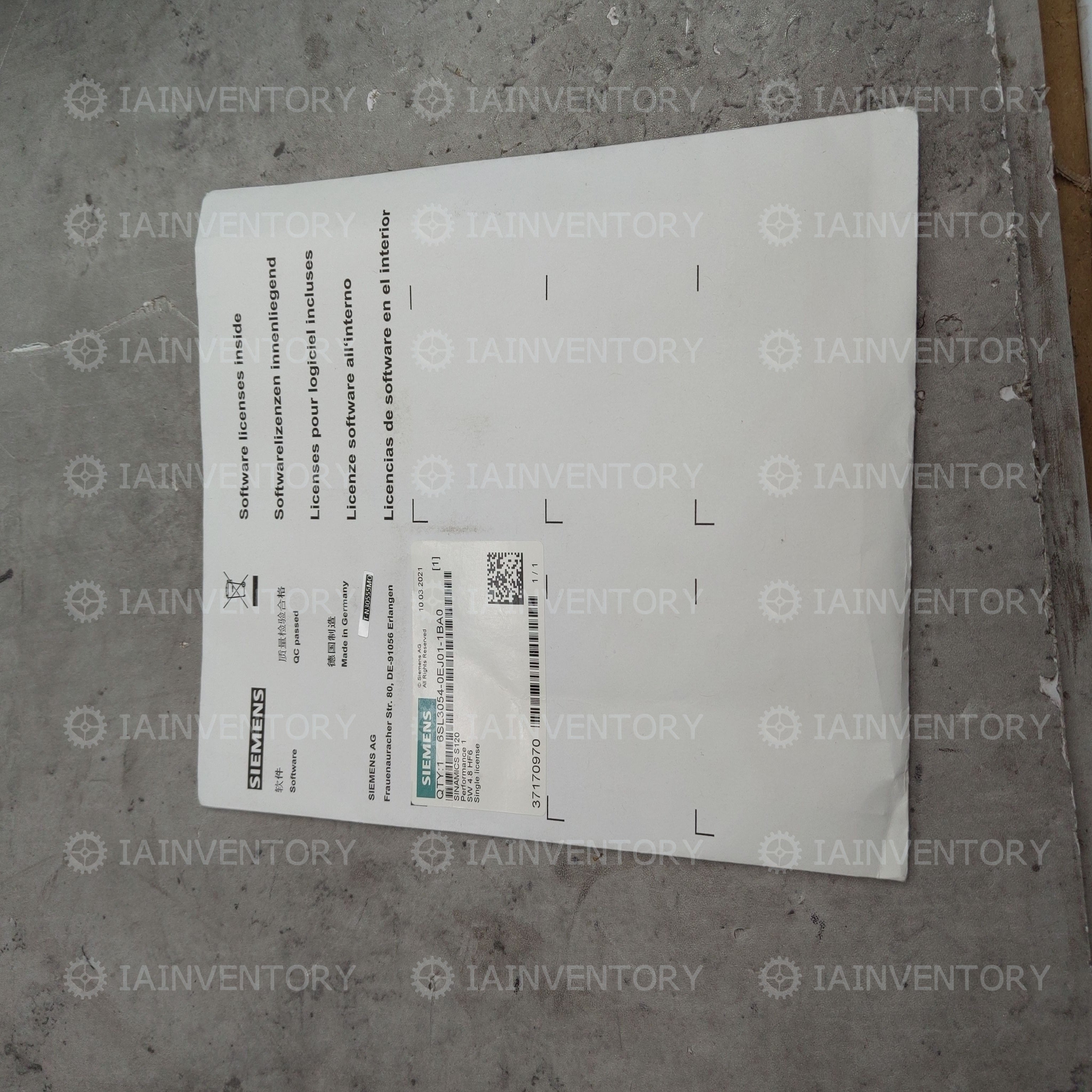 6SL3054-0EJ01-1BA0 SIEMENS SINAMICS S120 COMPACTFLASH CARD