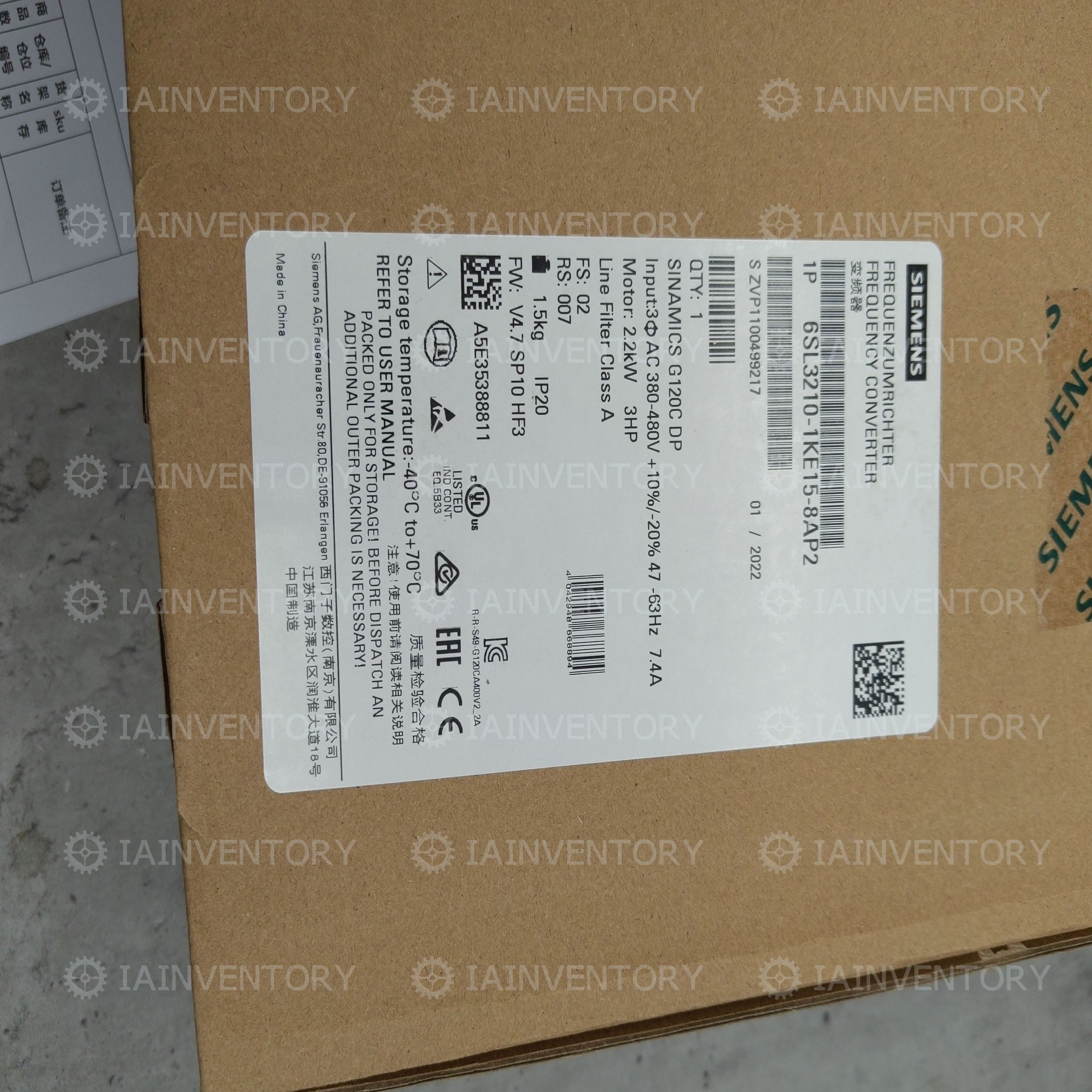 Siemens 6SL3210-1KE15-8AP2