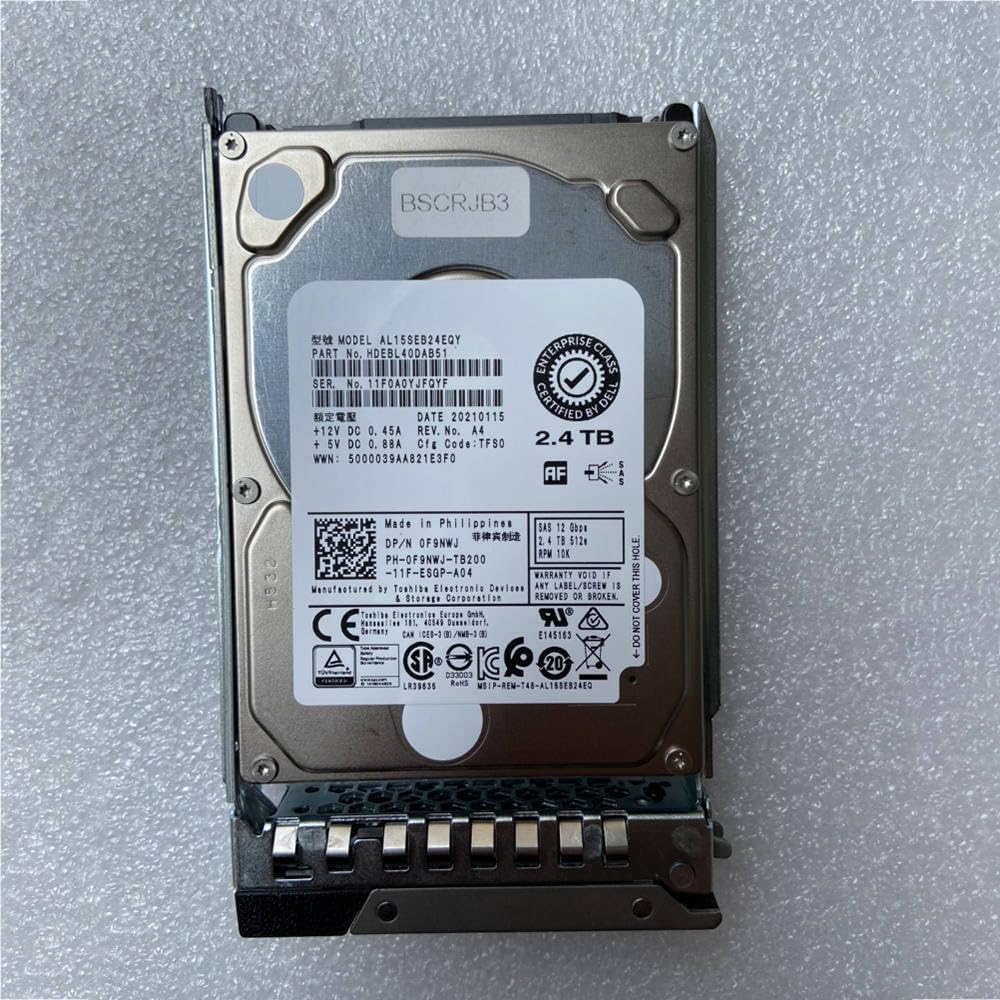 2.4TB for R730 R740 AL15SEB24EQY 2.4T 10K 2.5 0F9NWJ F9NWJ Server Hard Disk