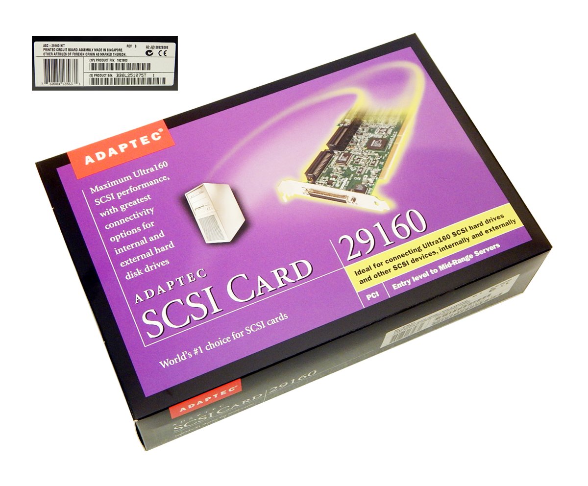 Adaptec 29160 PCI to Ultra160 SCSI Card Kit with EzSCSI Software