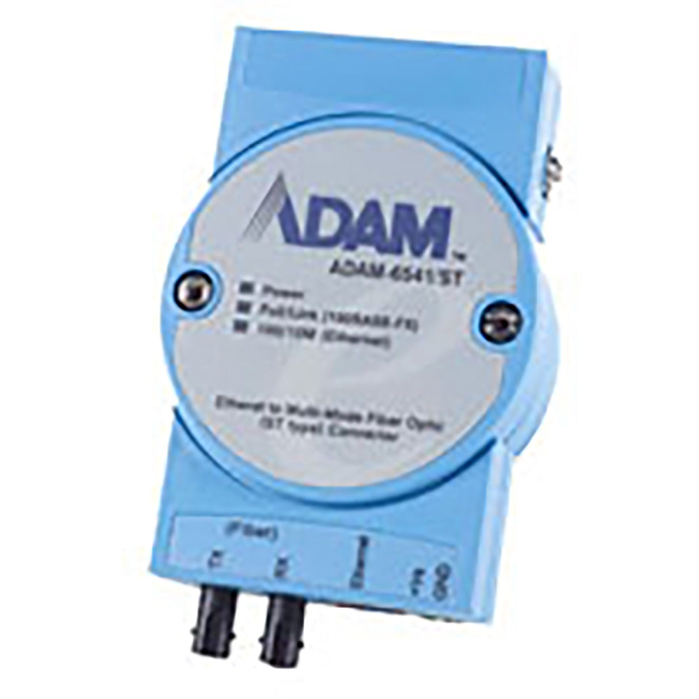 Advantech ADAM-6541/ST-AE Ethernet Switch, Unmanaged, Ethernet to M-Mode ST Type Fiber, w/surge, flex mnt