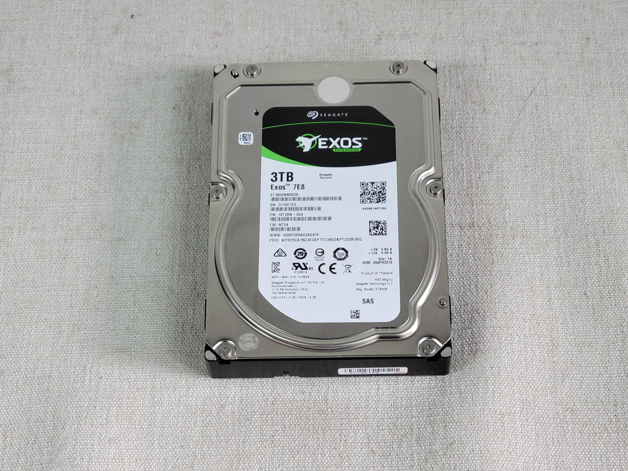 Lot of 2x Seagate ST3000NM0035 3TB 7.2k 12Gb/s 3.5” SAS Hard Drive SED