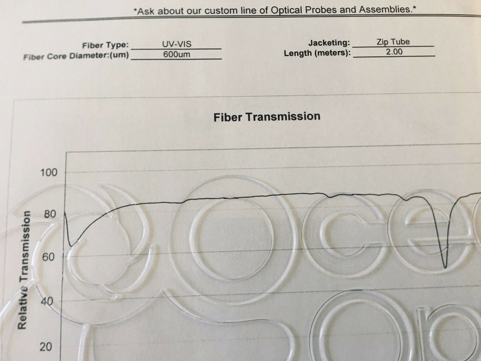Ocean Optics P600-2-UV-VIS Fiber Assembly - Label | Alo Tech Solutions