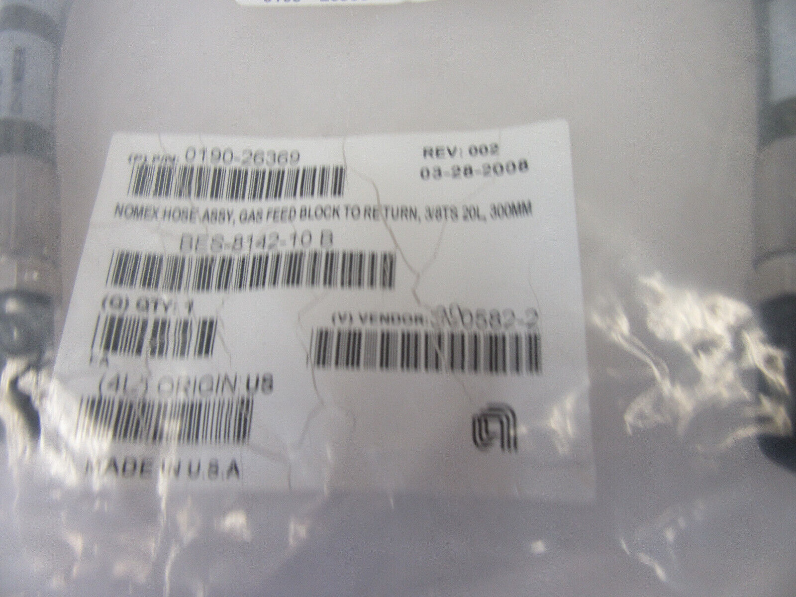 Applied Materials 0190-26369 Gas Feed Hose - Connector | Alo Tech Solutions