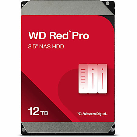Western Digital Red Pro WD121KFBX 12 TB Hard Drive - 3.5" Internal - SATA (SATA/600 - Conventional Magnetic Recording (CMR Method - WD121KFBX