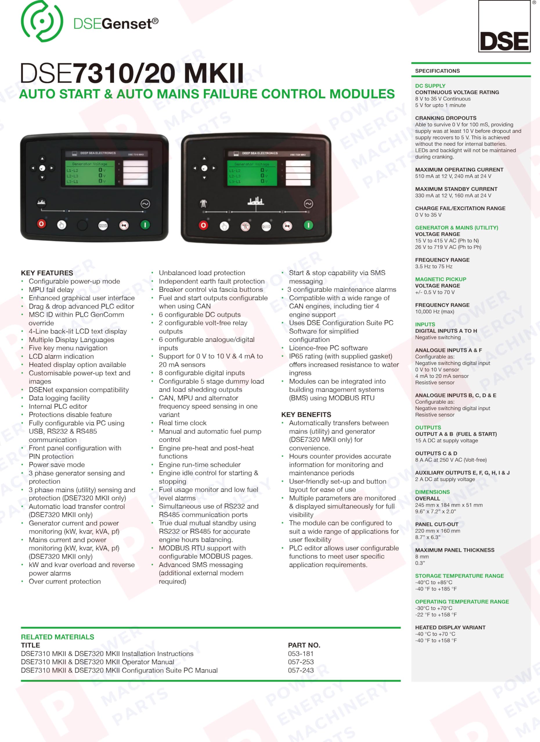 Original Deep Sea DSE7310 MKII Genuine Generator Controller Auto Start Control Module