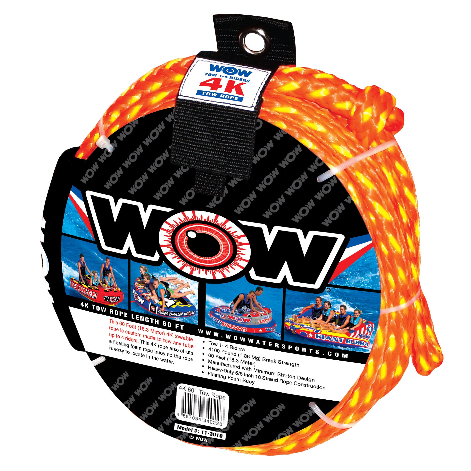 WOW Towable Tow Rope, 60', 4 Riders