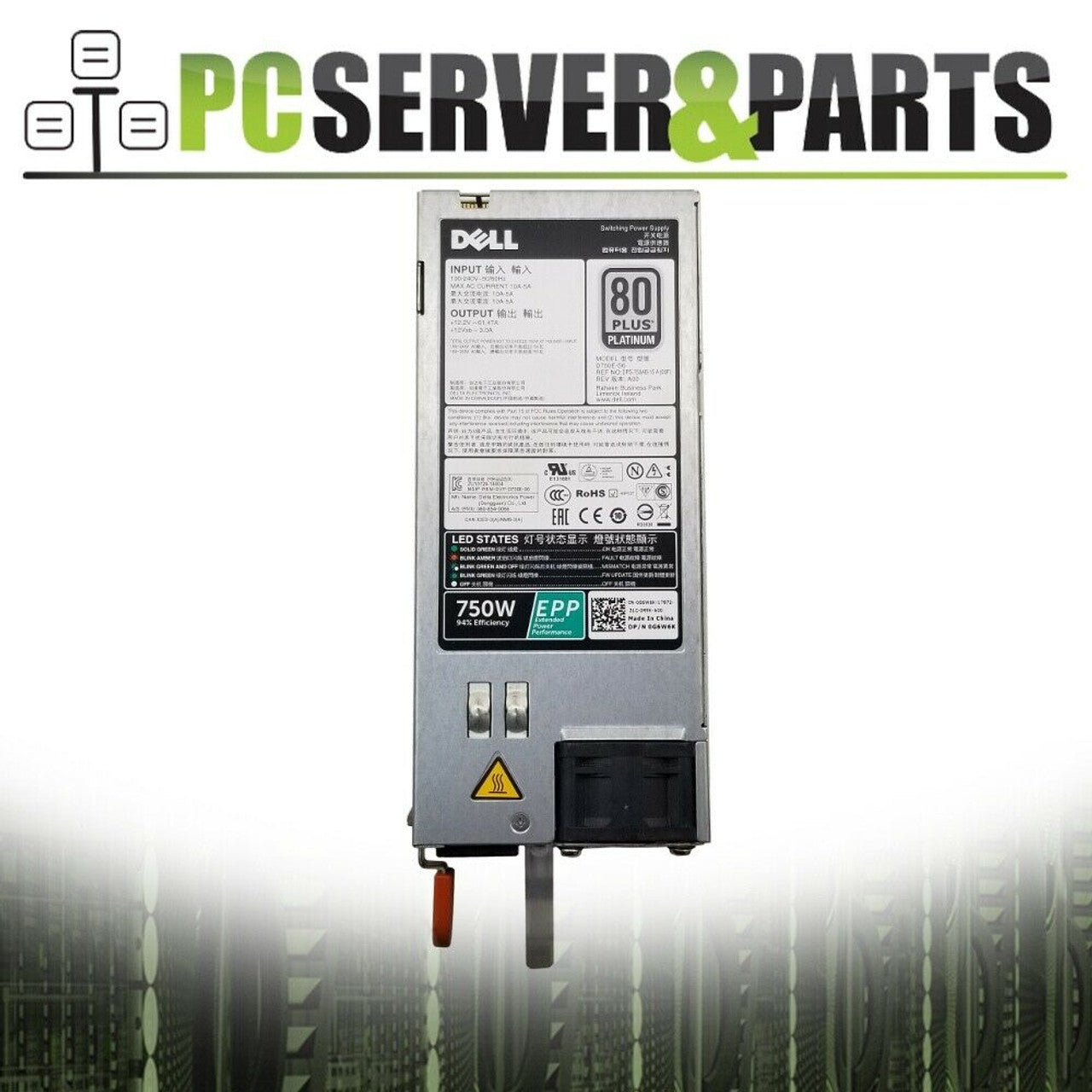 Dell - 750W Power Supply - for PowerEdge R530 , R540 , R630 , R640 , R730 , R730XD , R740 , R740XD , R830 , R930 , R7415 , R7425 , R7515 , T430 , T440 , T630 , T640 , PRECISION RACK 7910 WORKSTATION ( R7910 ) , XC740XD