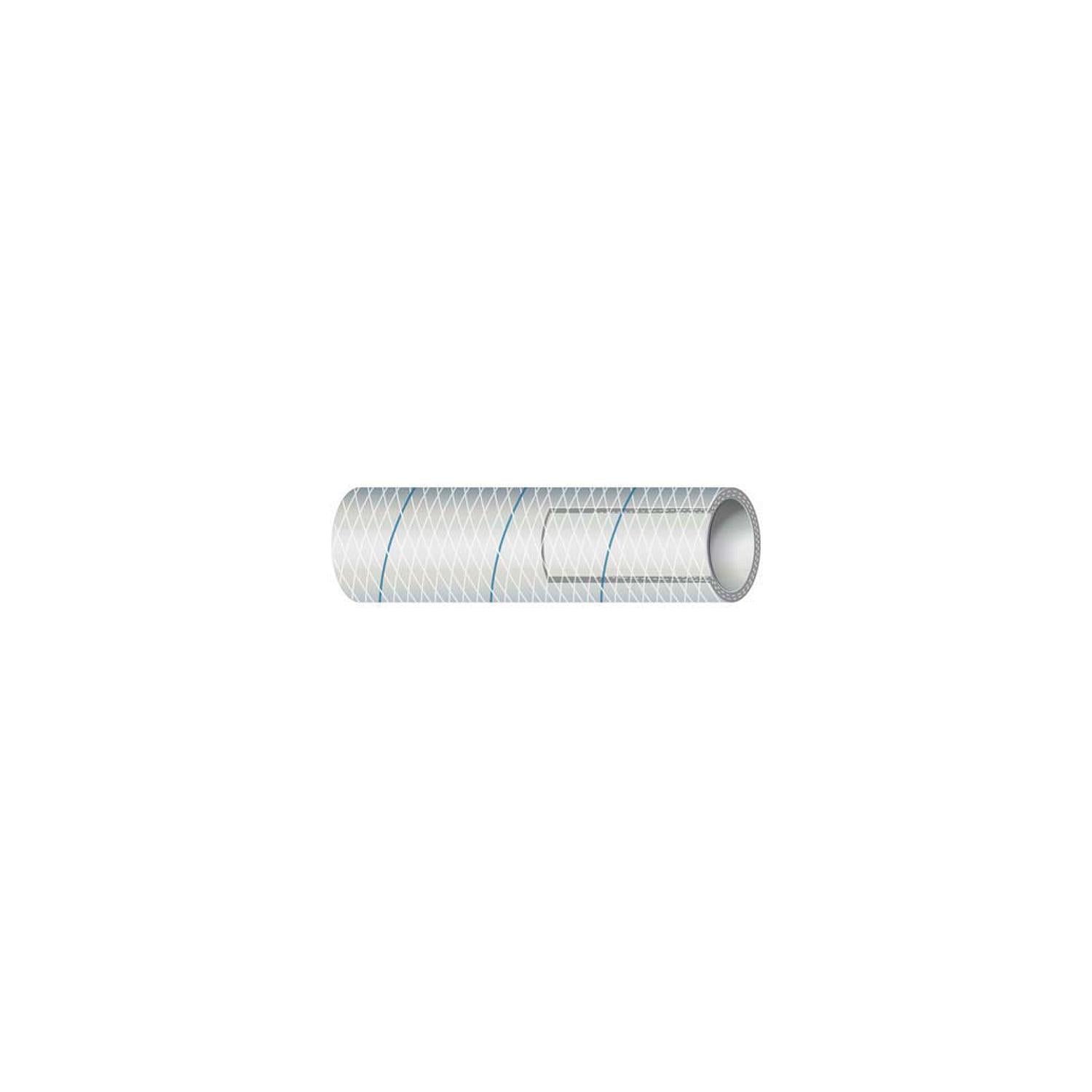 Shield 16-164-0586 Shields Marine Hose Clear Reinforced Series 164 PVC Tubing w/, Blue Tracer