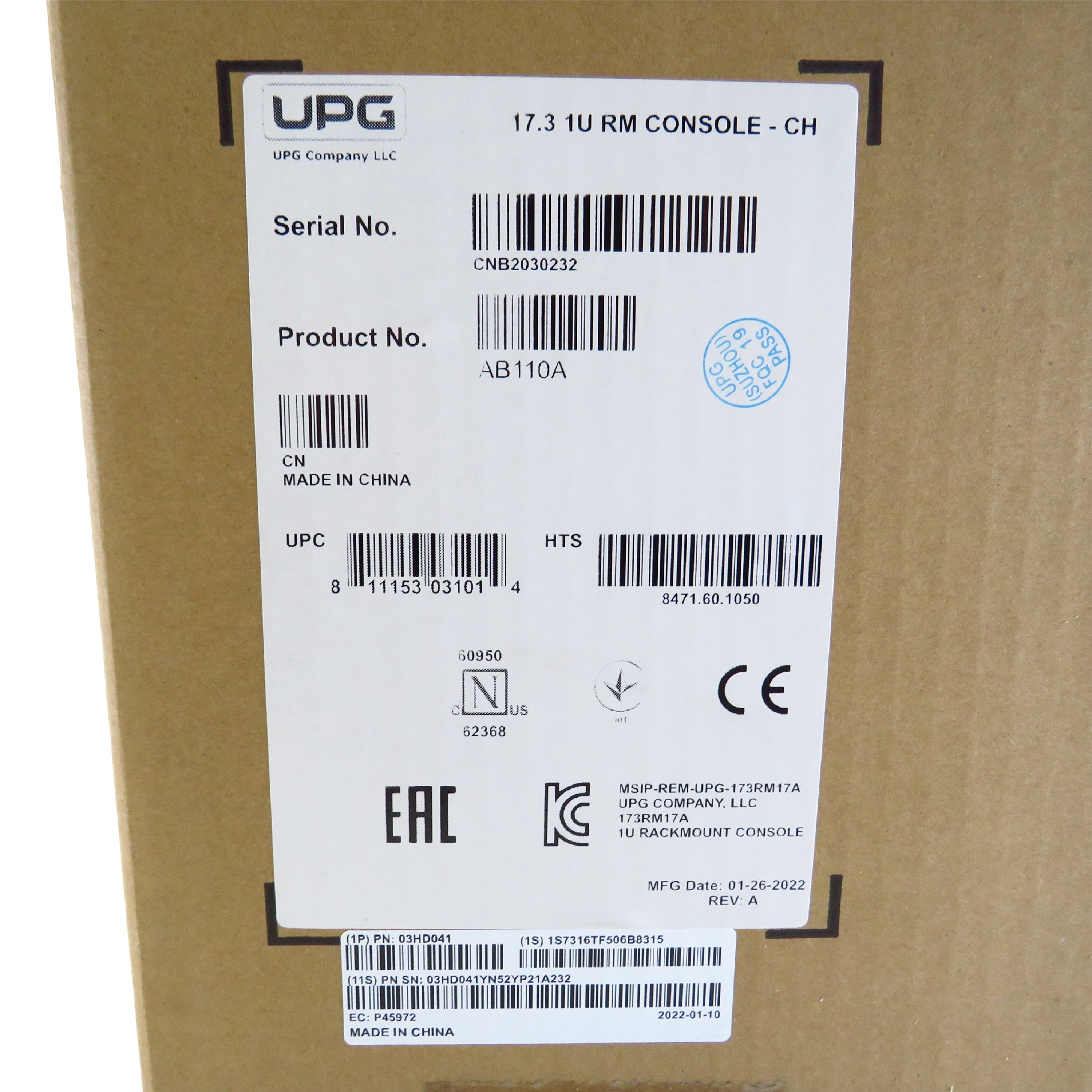 IBM 7316-TF5 173RM17A 17.3" Flat Panel Rack-Mounted Monitor & Keyboard New