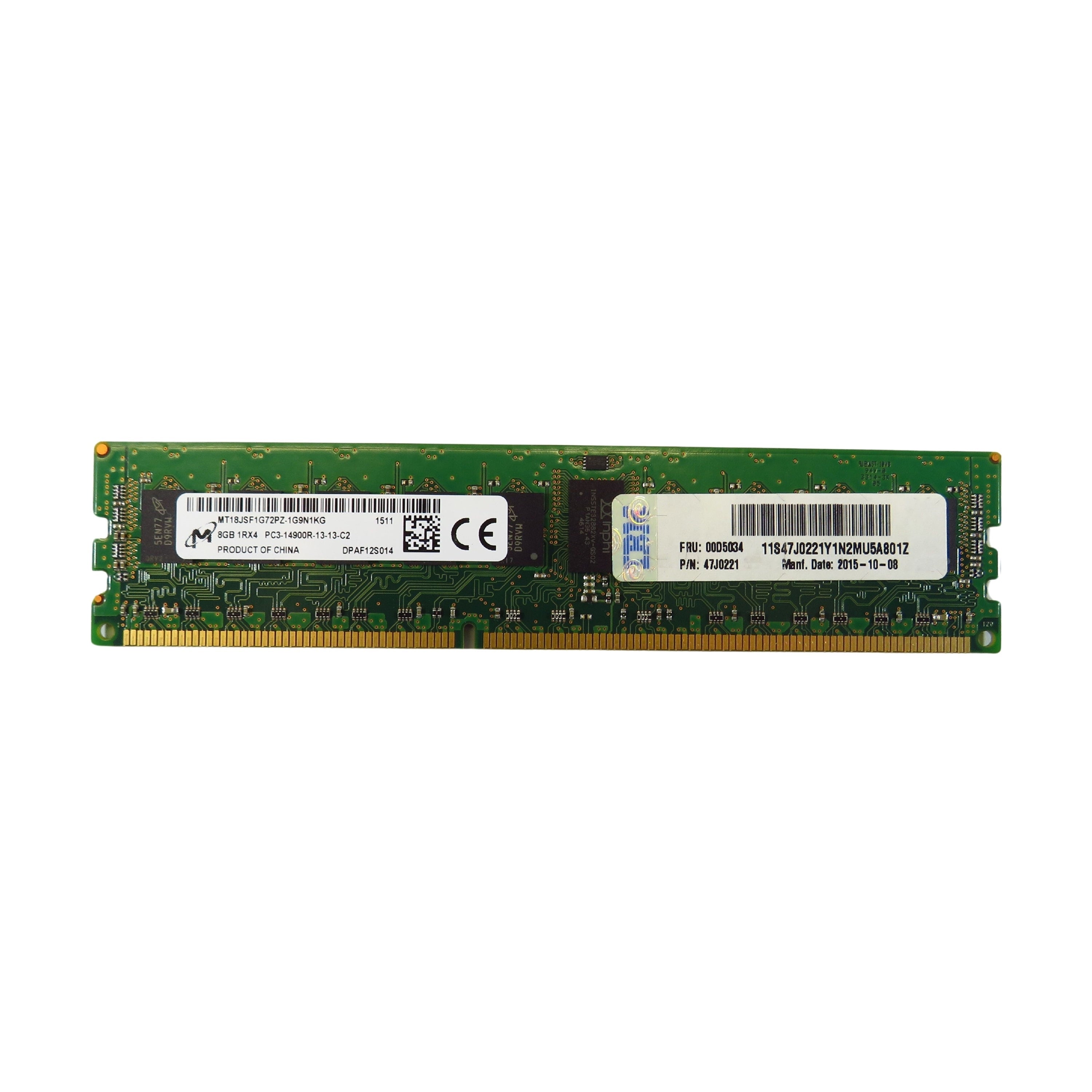 Micron MT18JSF1G72PZ-1G9 8GB 1Rx4 PC3-14900 1866MHz DDR3 Server Memory (Refurbished)