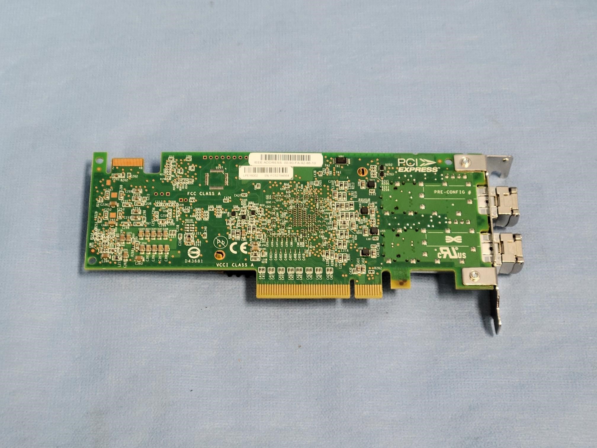 Emulex LPE16002 Dual Port 16Gb/s Fiber Channel PCIe HBA Adapter LP Bracket