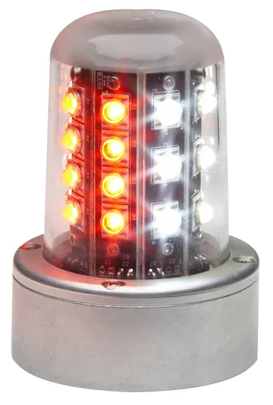 Whelen LED Rd/Wt Beacon, 14V (A470A Mount, MateNLock 01-0790520-51