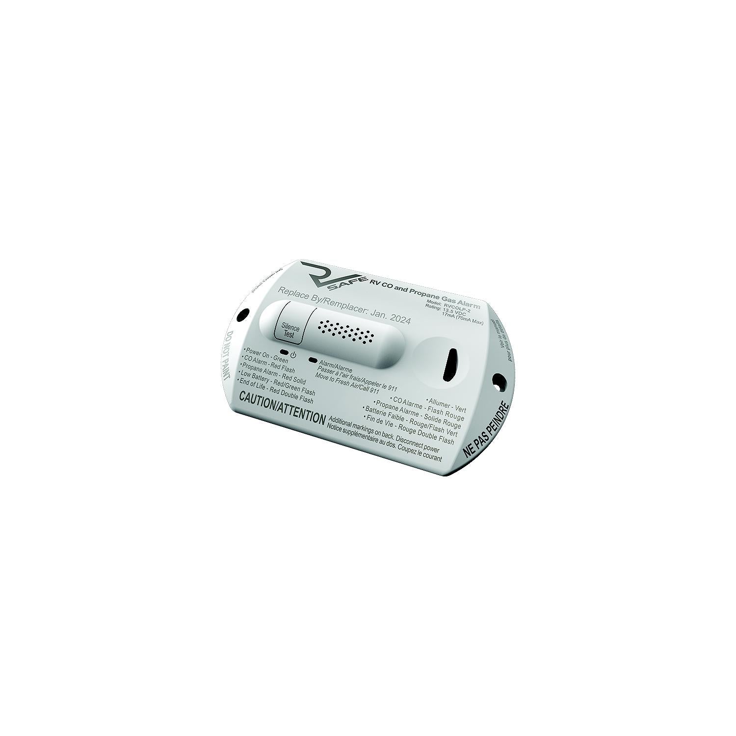 Safe Alarms RVCOLP-2W RV Safe Combination CO And Propane Alarm, White, 2-Wire