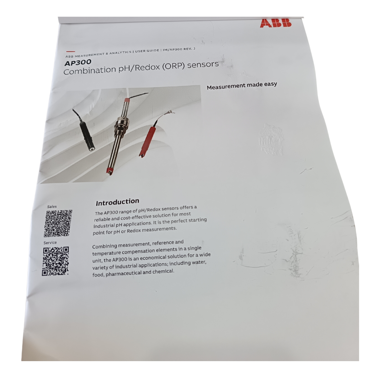 ABB AP300 Combination pH/Redox(ORP)sensors AP30321020001