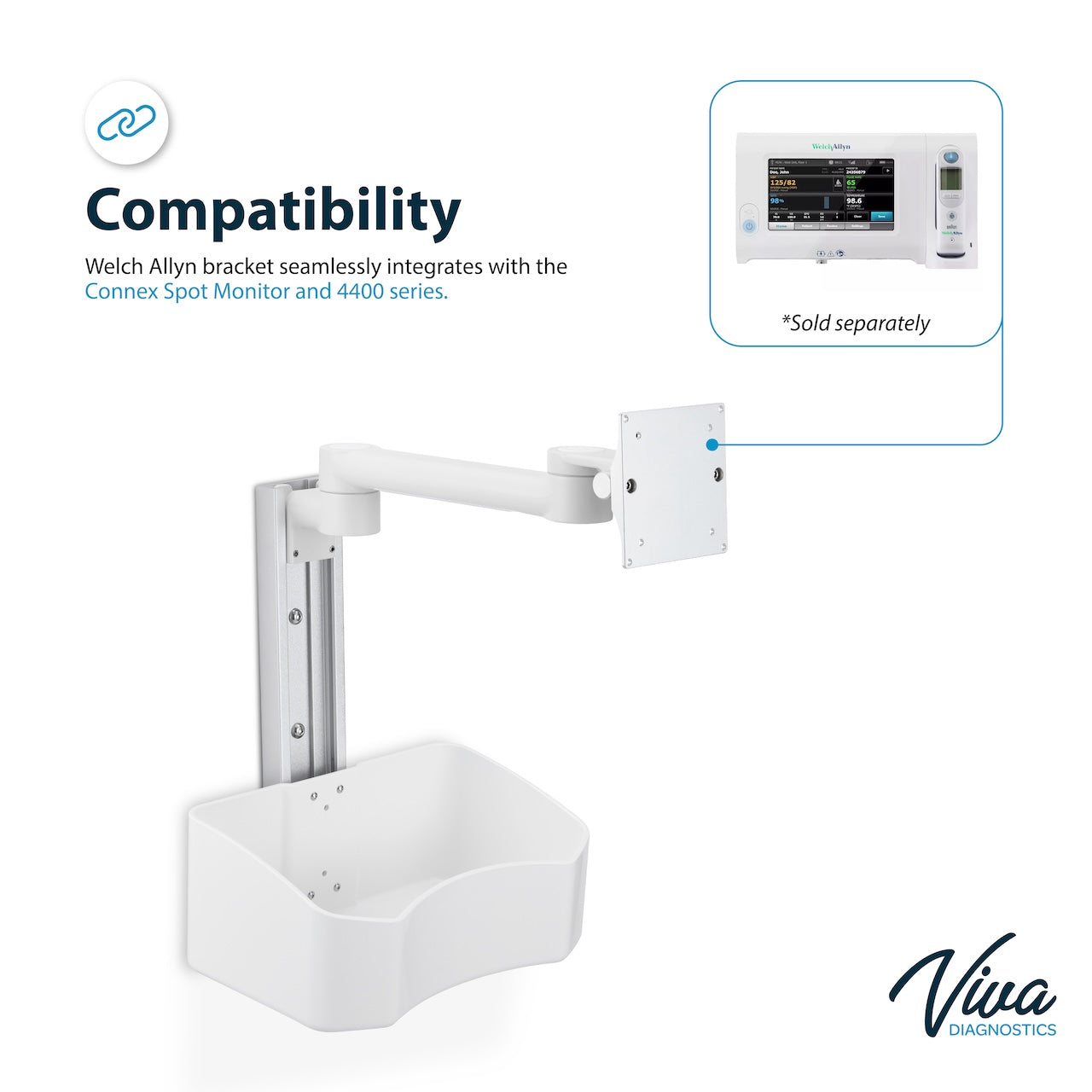 Wall Mount Bracket for Welch Allyn Spot Monitor