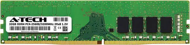 A-Tech 32GB DDR4 3200MHz DIMM PC4-25600 UDIMM Non-ECC Unbuffered CL22 2Rx8 1.2V 288-Pin Dual Rank Desktop Computer PC RAM Memory Upgrade Module