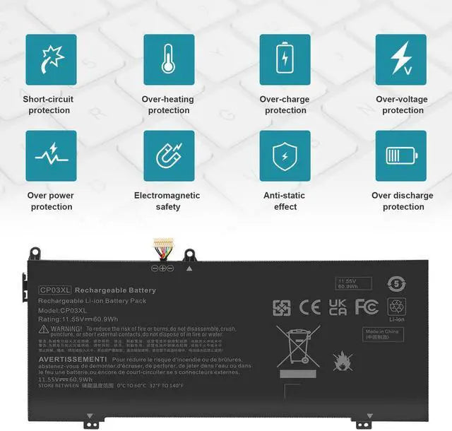 11.55V Battery for HP CP03XL CPO3XL CP03060XL HSTNN-LB8E 929066-421 929072-855 HSTNN-LB8