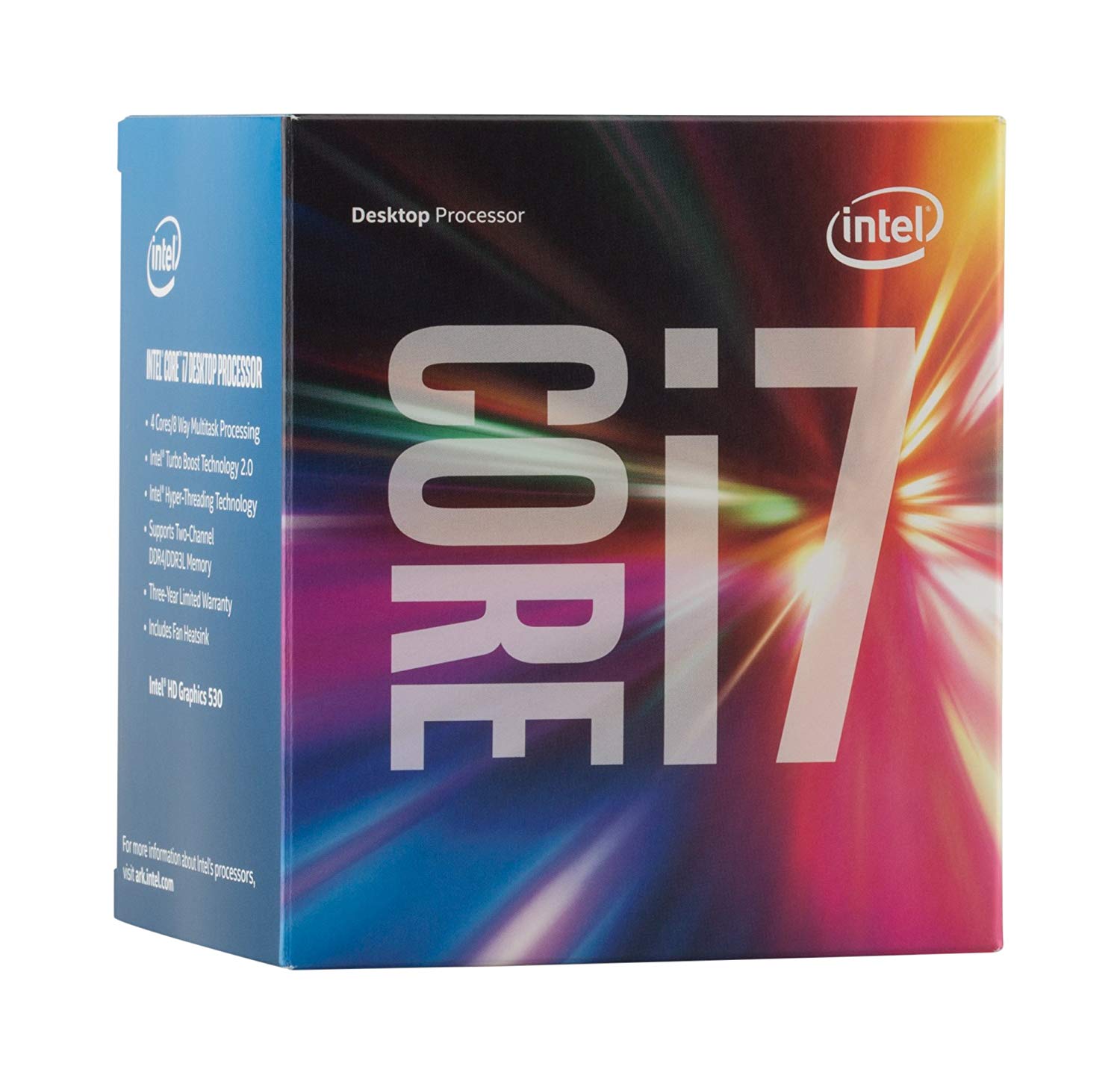 Intel Core i7-6700 8M 3.4 GHz Socket LGA 1151 65W QC HD Graphics 530 (SR2BT / SR2L2) Desktop Processor including Cooling Fan - BX80662I76700