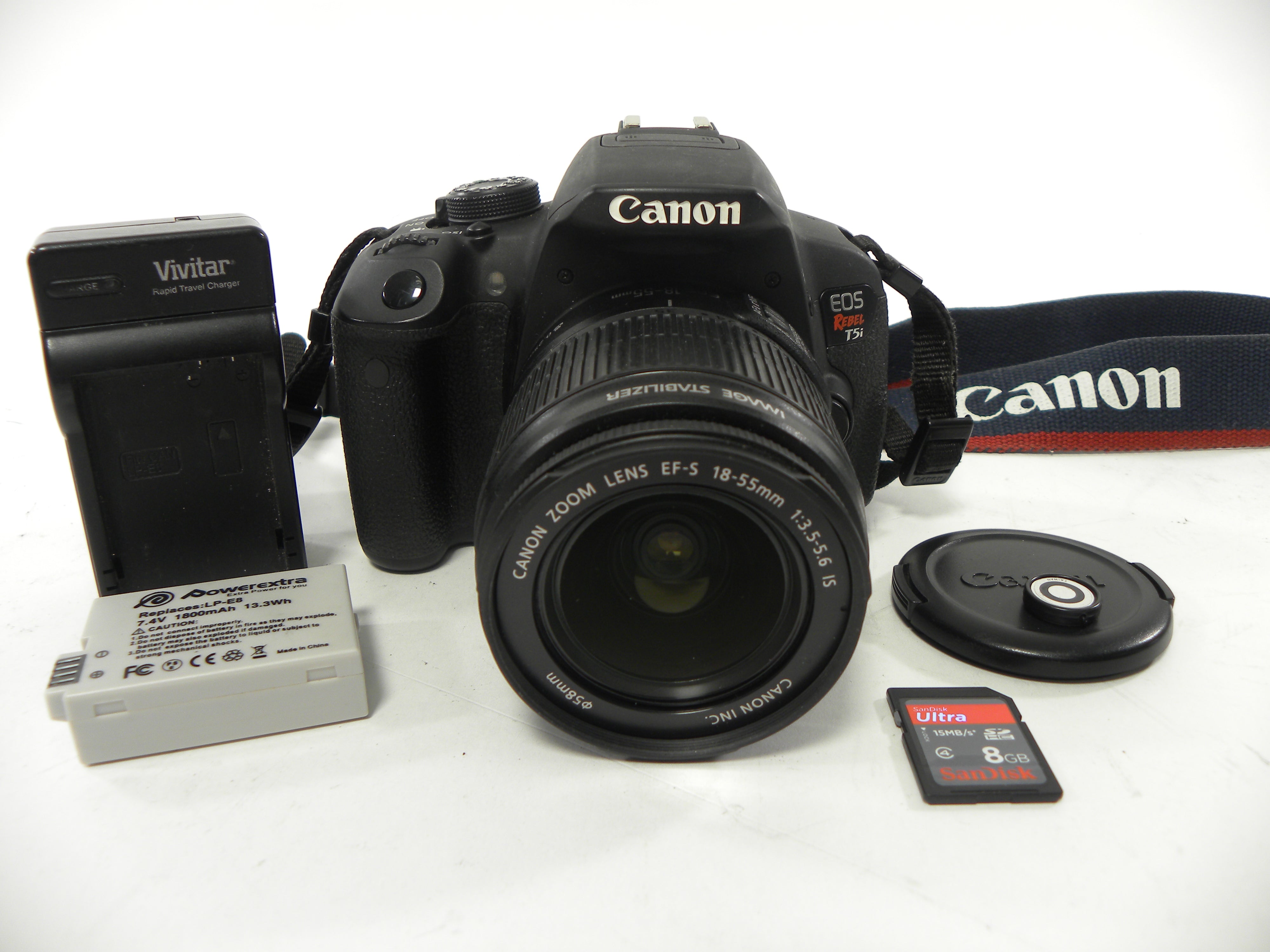 Canon EOS Rebel T5i 18.0mp Digital SLR w/EF-S 18-55 Shutter Ct.13,792