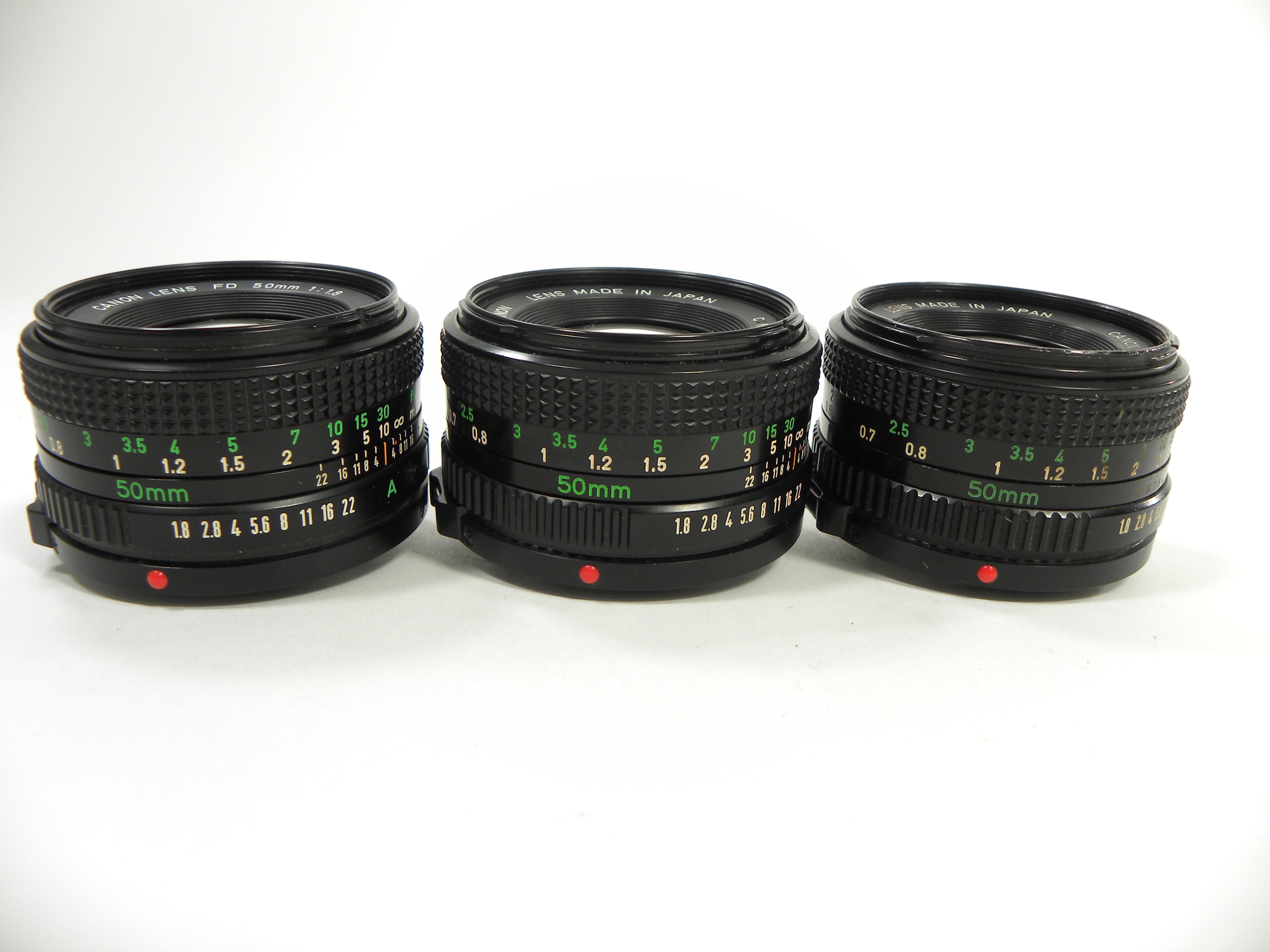 Canon FD 50mm f1.8 Lot of 3 lenses AS IS NO RETURNS!!