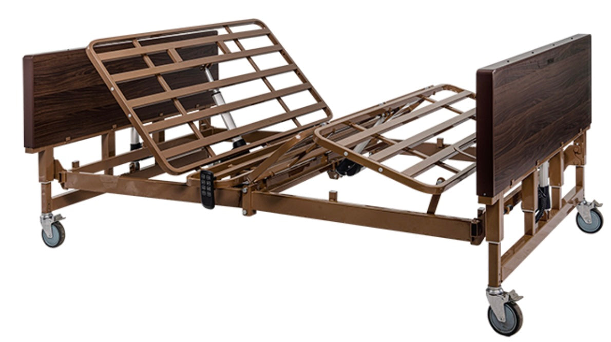 Bariatric HD Homecare Bed w/ Half Rail and Foam Mattress. 54"W