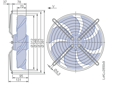 FN031-4EI.WD.V7 ZIEHL-ABEGG Axial Fan 0.12kW 230/V 0.54A 1330rpm