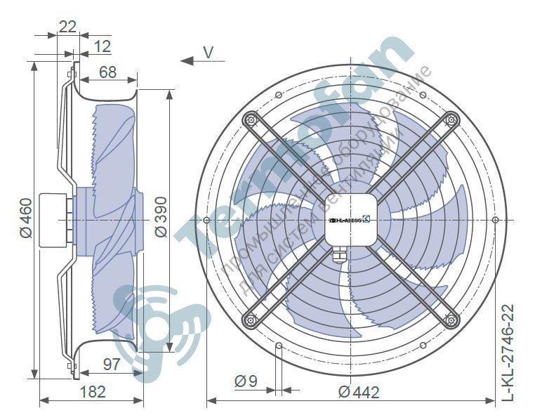 FN035-4EH.0F.V7P2 ZIEHL-ABEGG Axial Fan 230W 230V 1.05A 1410rpm