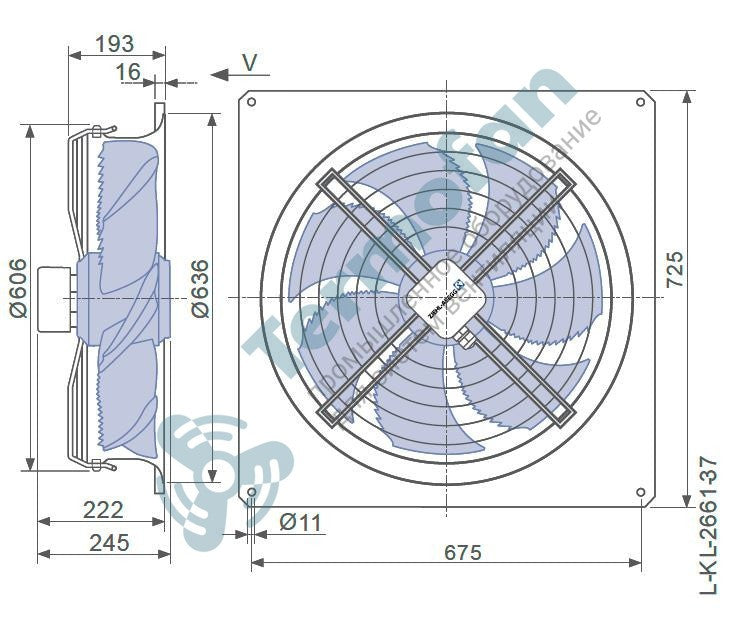 FN056-VDQ.4M.V7P2 ZIEHL-ABEGG Axial Fan 3~400V 1.55/0.58 kW 1.1/2.7 A