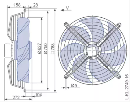 FN063-SDW.4M.A7P1 ZIEHL-ABEGG Axial Fan 0.69/0.48kW 3/400V 1.25/0.78A 900/690rpm