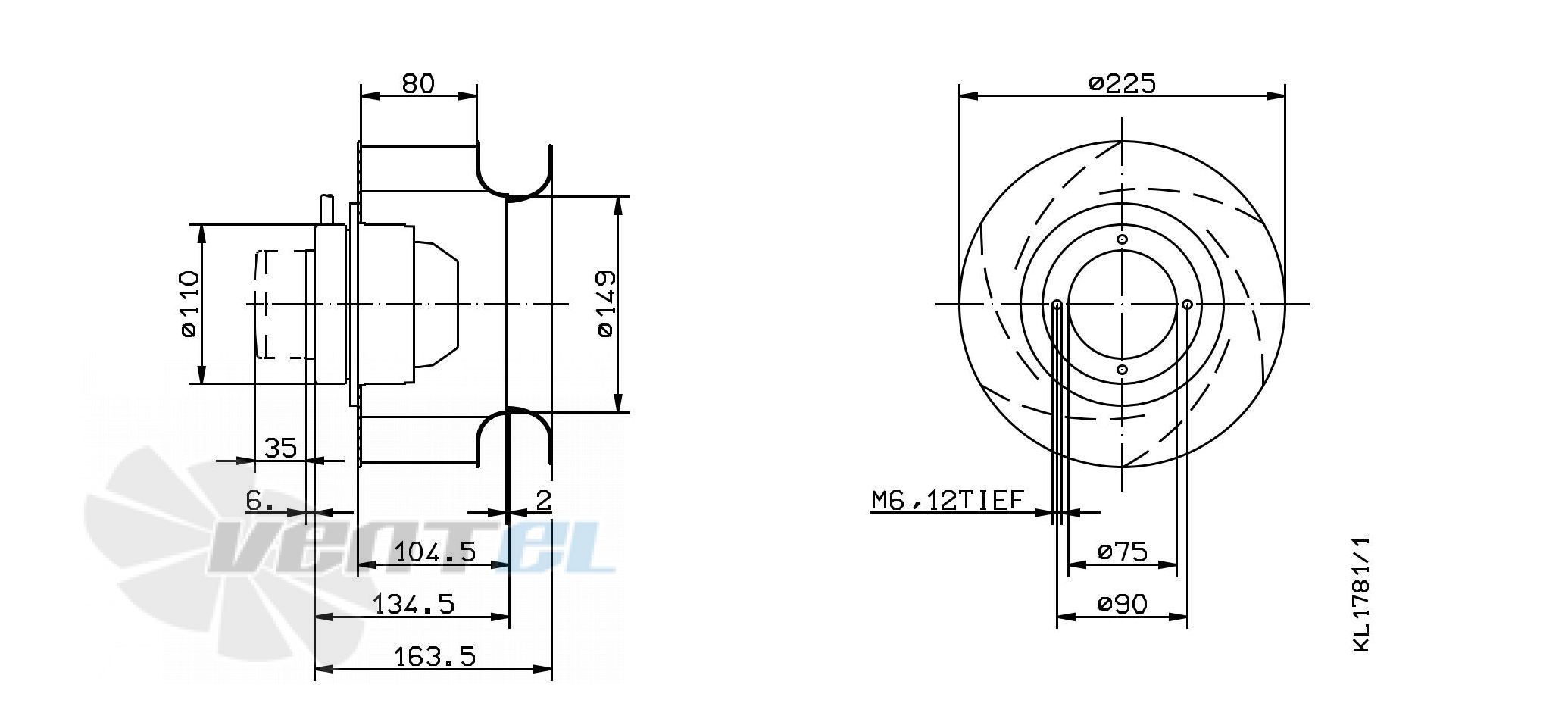 RH22M-2DK.1B.1R ZIEHL-ABEGG centrifugal fan 3-400V 60HZ