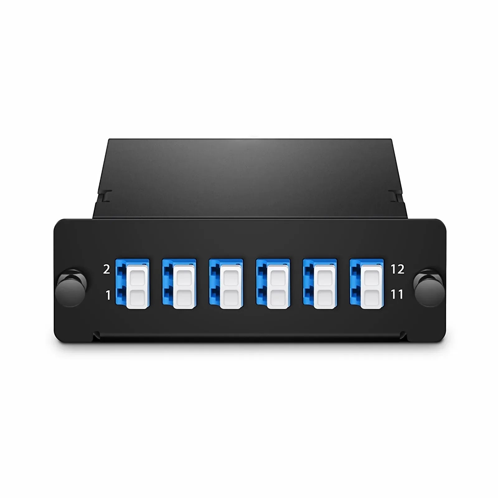 FHD MTP®-12 Cassette, 12 Fibers OS2 Single Mode, MTP® to 6x LC Duplex (Blue), 0.35dB max
