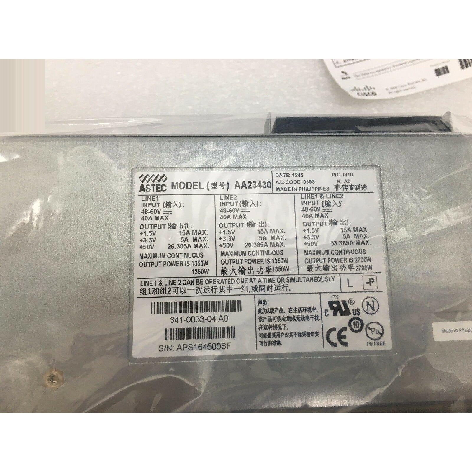 7606 Cisco PWR-2700-DC 2700W POWER SUPPLY for CISCO7606 CISCO7606-S 341-0033 KMJ 746320877808