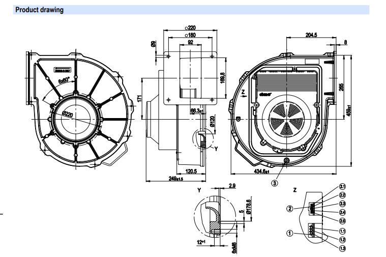 G3G250-GN44-01 Ebmpapst 800W 230V