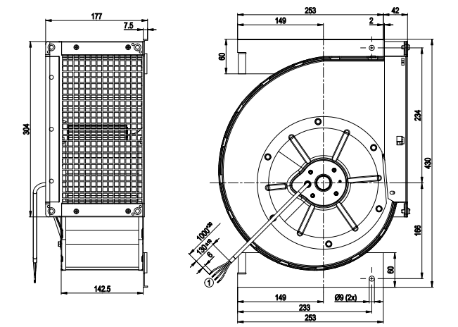 G4D200-CD04-28 EBMpapst Blower Fan 400VAC 310W Cooling Fan