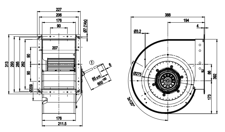 G4E250-EA09-03 ebm papst centrifugal fan Motor M4E094-HA