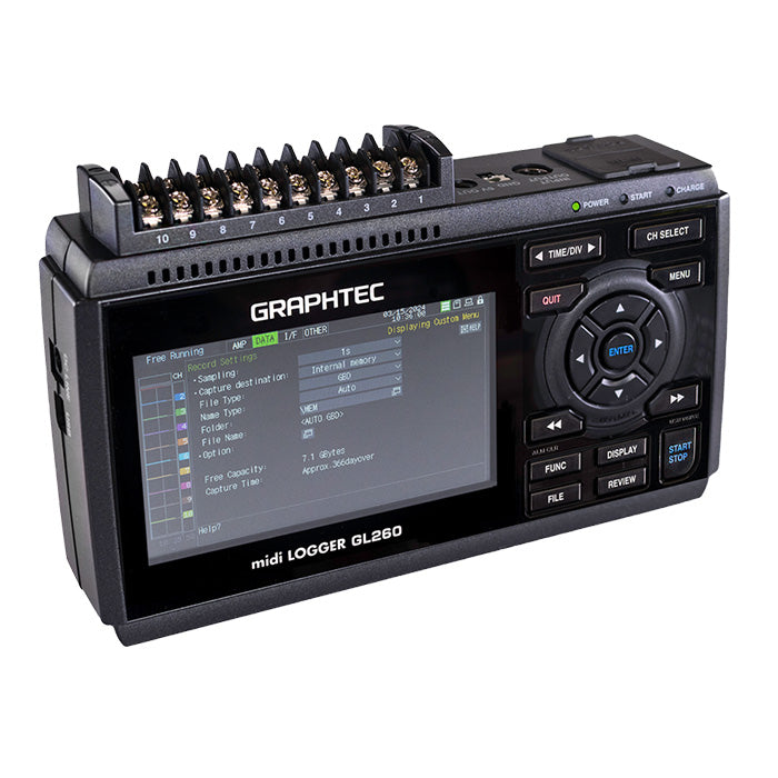 Graphtec GL260 - Compact Standalone Data Logger Side | Alo Tech Solutions