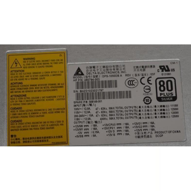 Genuine HP 508149-001 1100W WORKSTATION Z800 480794-003 POWER SUPPLY Fonte