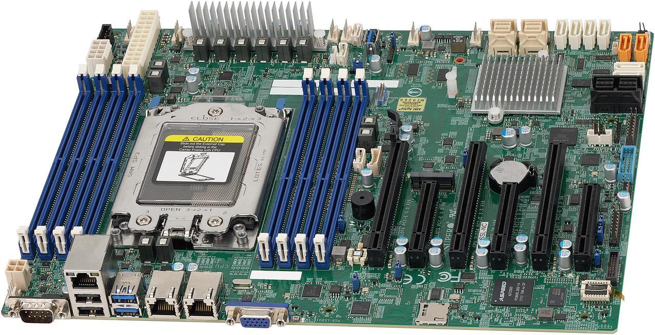 Supermicro H11SSL-NC Single AMD EPYC 7001/7002-Series DDR4 SATA3/Broadcom 3008 SAS3/2 NVMe M.2 PCIe Dual 1GbE IPMI ATX Server Processor