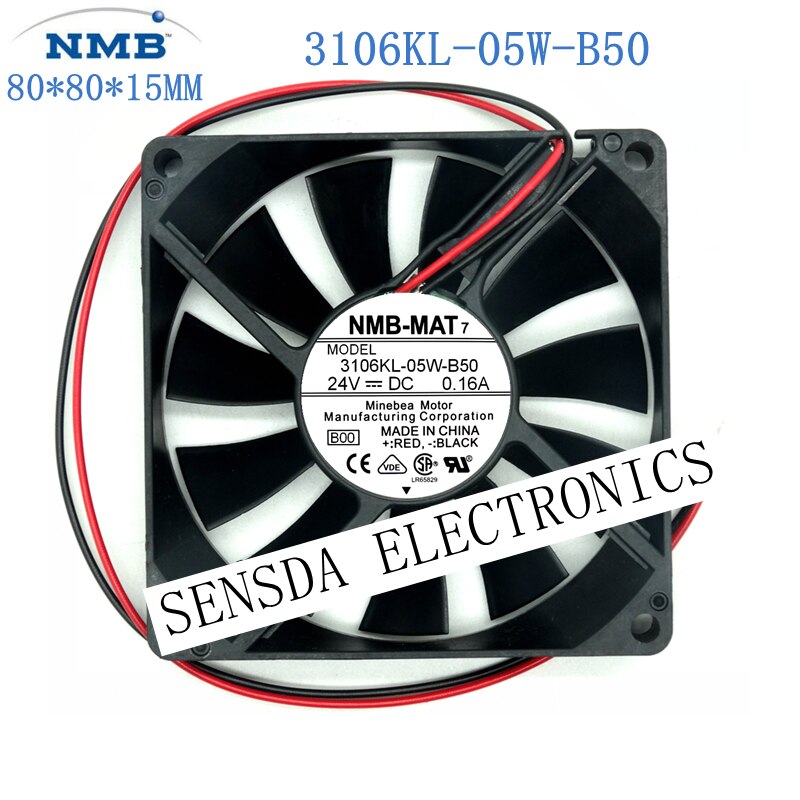 NMB 3106kl-05w-b50 80x80x15mm 24V DC Industrial Cooling Fan