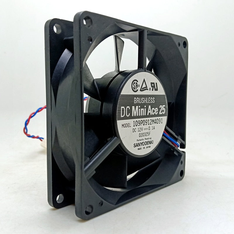 Sanyo Denki 109P0912M4091 92x92x25mm 12V DC Axial Cooling Fan