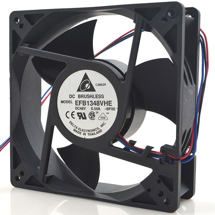 Delta EFB1348VHE 127x127x38mm 48V DC 0.54A 3-Wire Axial Cooling Fan