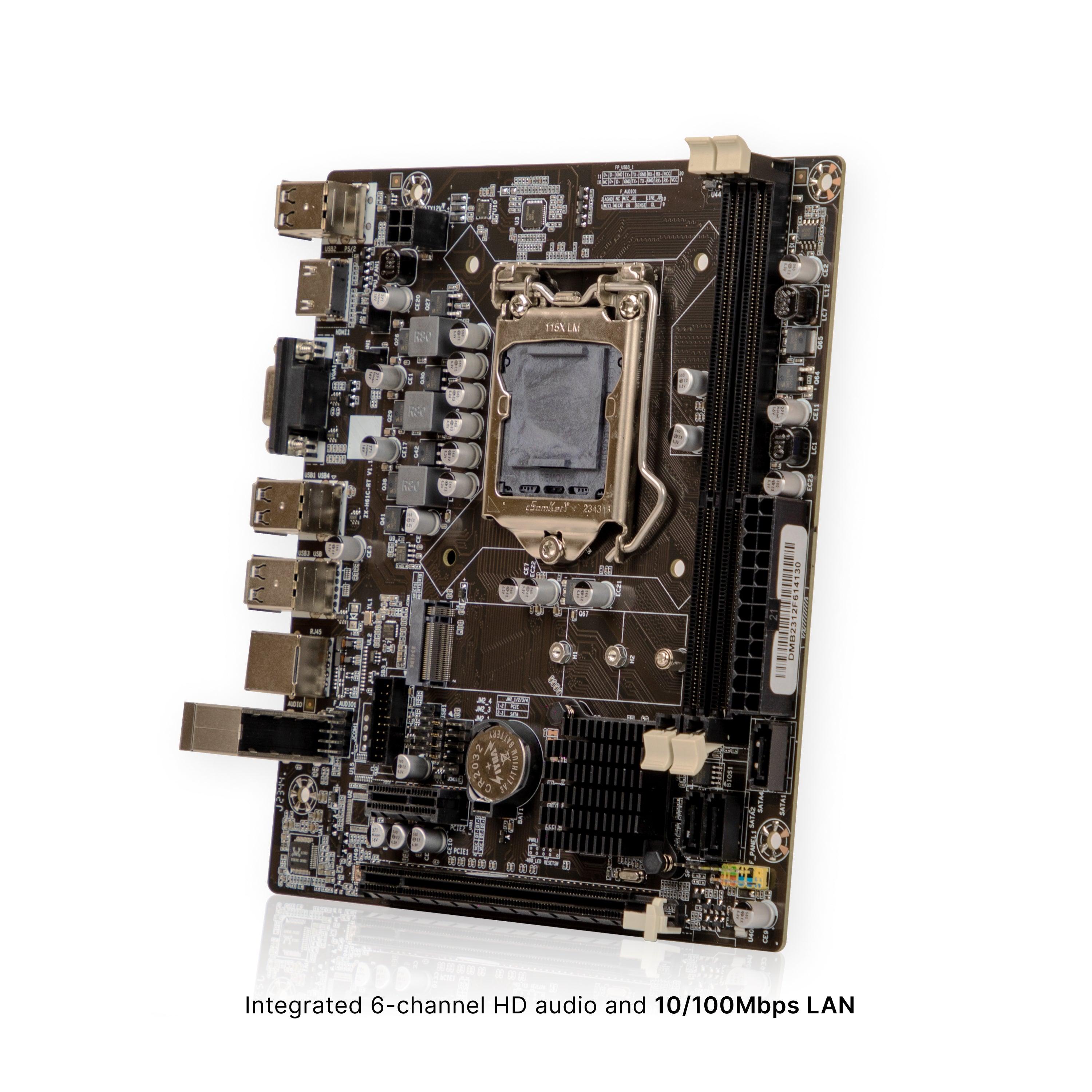 POWERX PMB-H61-DDR3 Motherboard | Intel LGA1155 Socket | DDR3 RAM | H61 Chipset | 16GB Max Memory | NVMe, HDMI, USB | Micro-ATX
