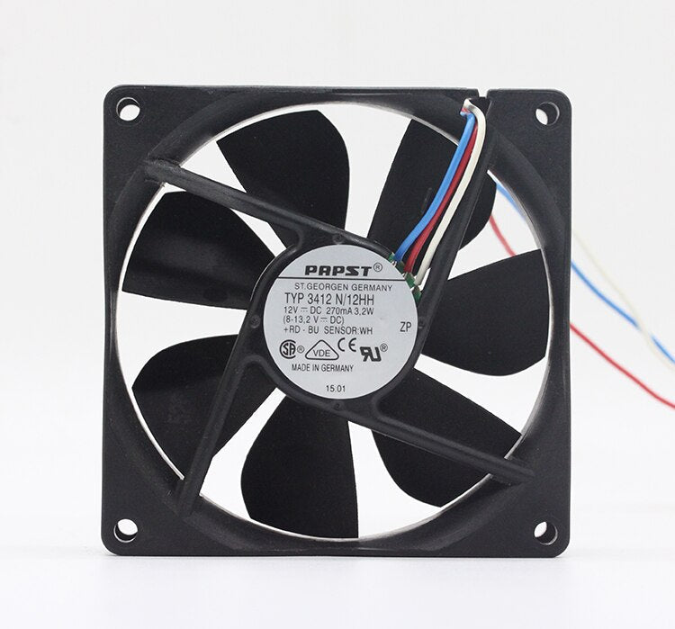 PAPST TYP3412N 92x92x25mm 12V DC Industrial Cooling Fan