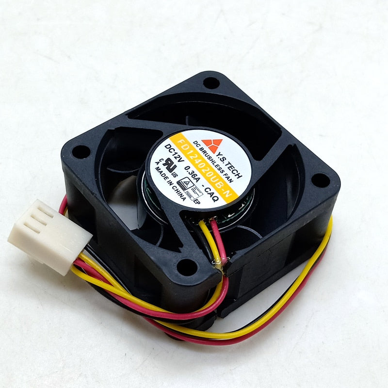 Y.S. Tech FD124020UB-N 40x40x20mm 12V DC 0.36A 3-Wire Axial Cooling Fan