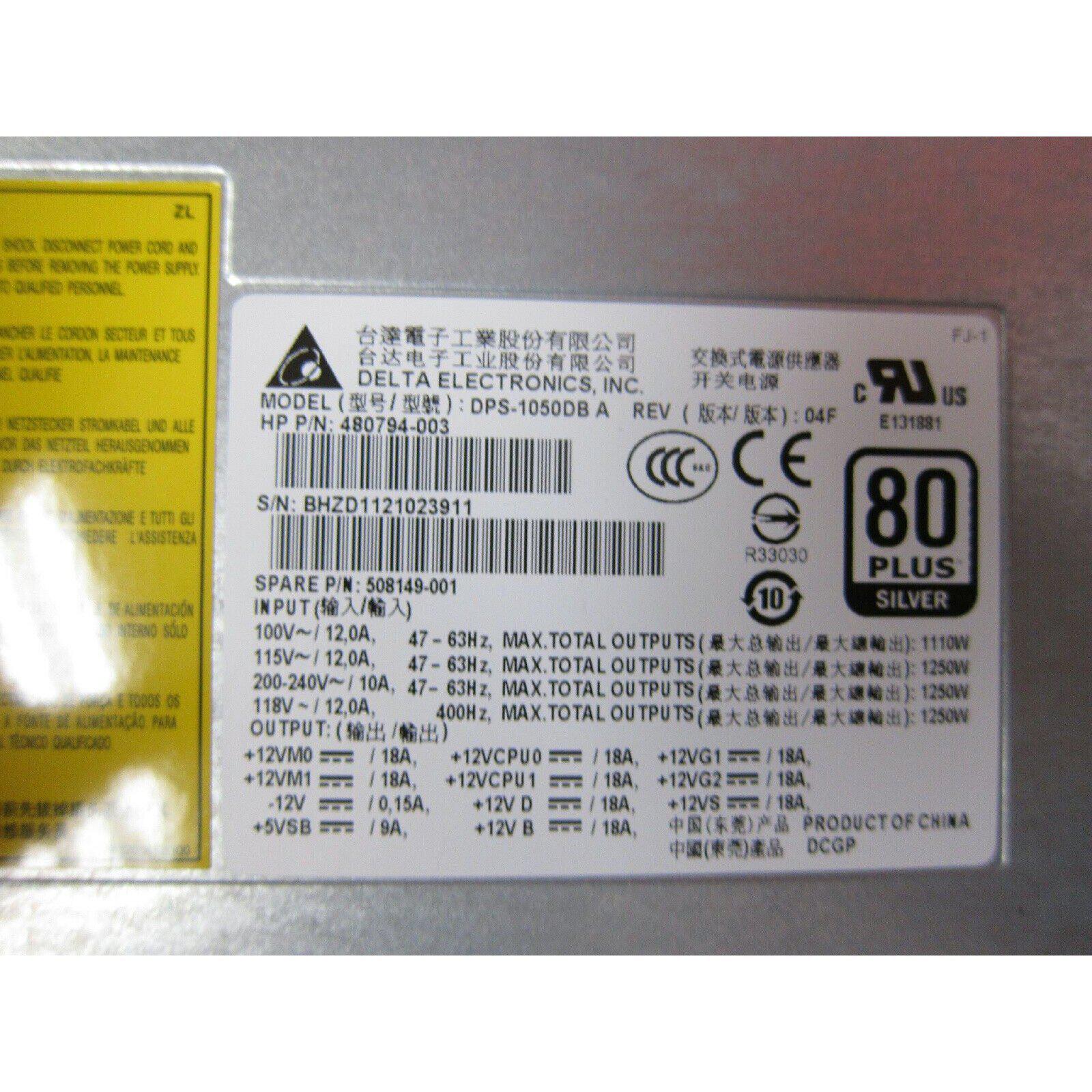 HP Power Supply 480794-003 508149-001 DPS-1050DB 1100W Fonte