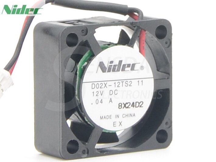 Nidec D02X-12TS2 25x25x10mm 12V DC 0.04A Axial Cooling Fan