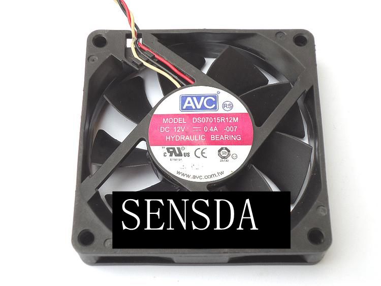 AVC DS07015R12M 70x70x15mm 12V DC 0.4A 3-Wire Axial Cooling Fan